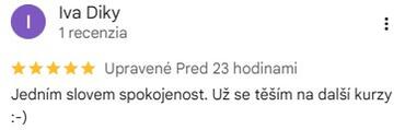 Reference: Jedním slovem spokojenost. Už se těším na další... od Iva Diky - Google Recenze