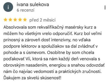 Reference ke kurzu: Rekvalifikační masérský kurz od ivana sulekova - Google Recenze