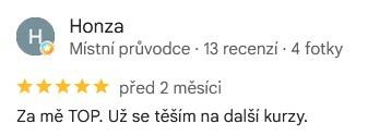 Reference ke kurzu: Rekvalifikační masérský kurz od Honza - Google Recenze