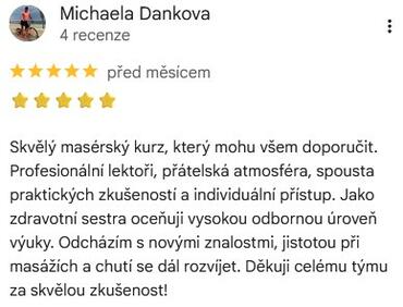 Reference ke kurzu: Rekvalifikační masérský kurz od Michaela Dankova - Google Recenze